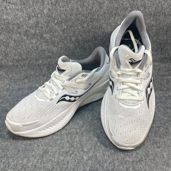 SAUCONY Guide 16 Men's Running Shoes Size 8 White Black Gray Stability Trainers - Picture 1 of 7